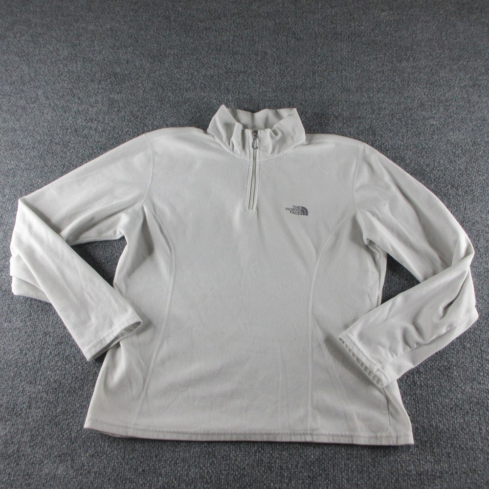 The North Face Jacket Womens L White Fleece 1/4 Zip TKA 100 Outdoor Hiking